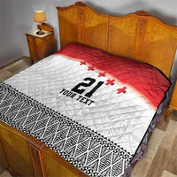 Ikale Tahi Pacific Tonga Rugby Custom Quilt Tongan Ngatu with Flag Pattern
