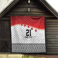 Ikale Tahi Pacific Tonga Rugby Custom Quilt Tongan Ngatu with Flag Pattern