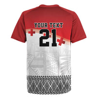 Ikale Tahi Pacific Tonga Rugby Custom Rugby Jersey Tongan Ngatu with Flag Pattern