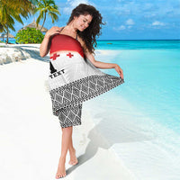 Ikale Tahi Pacific Tonga Rugby Custom Sarong Tongan Ngatu with Flag Pattern
