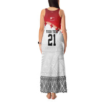 Ikale Tahi Pacific Tonga Rugby Custom Tank Maxi Dress Tongan Ngatu with Flag Pattern