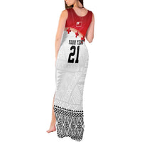 Ikale Tahi Pacific Tonga Rugby Custom Tank Maxi Dress Tongan Ngatu with Flag Pattern
