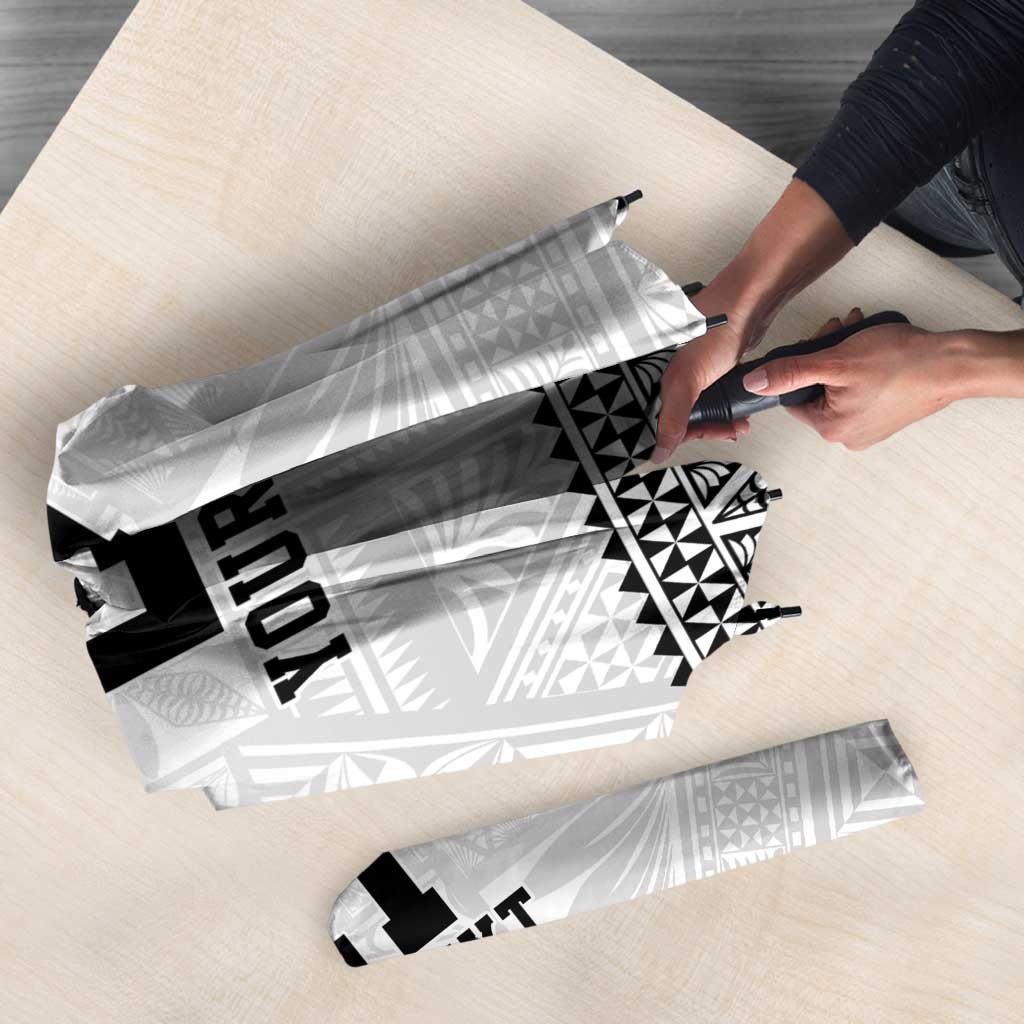 Ikale Tahi Pacific Tonga Rugby Custom Umbrella Tongan Ngatu with Flag Pattern - Polynesian Pride