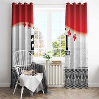 Ikale Tahi Pacific Tonga Rugby Custom Window Curtain Tongan Ngatu with Flag Pattern