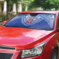 Manu Samoa Pacific Samoa Rugby Custom Auto Sun Shade Polynesian Pattern - Polynesian Pride