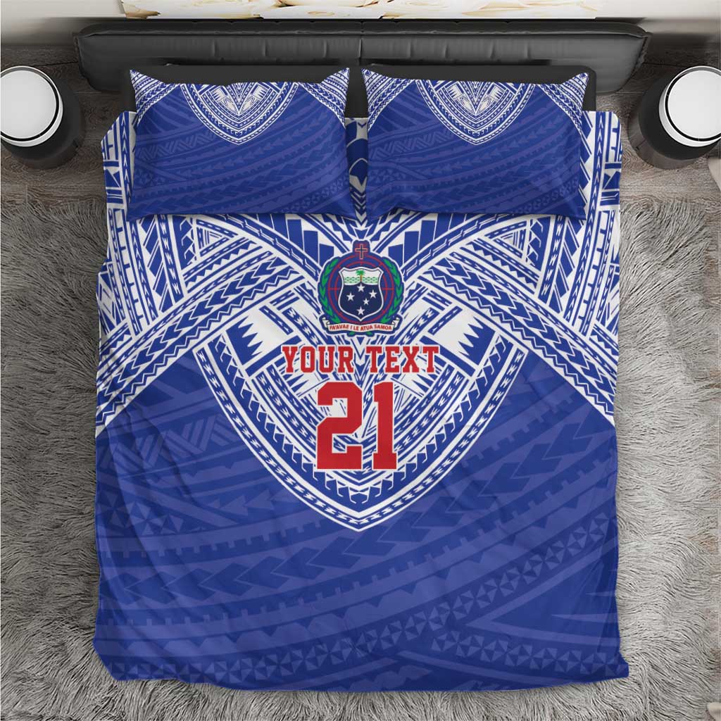Manu Samoa Pacific Samoa Rugby Custom Bedding Set Polynesian Pattern