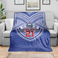 Manu Samoa Pacific Samoa Rugby Custom Blanket Polynesian Pattern