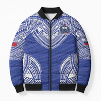 Manu Samoa Pacific Samoa Rugby Custom Bomber Puffer Jacket Polynesian Pattern - Polynesian Pride