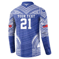 Manu Samoa Pacific Samoa Rugby Custom Button Sweatshirt Polynesian Pattern