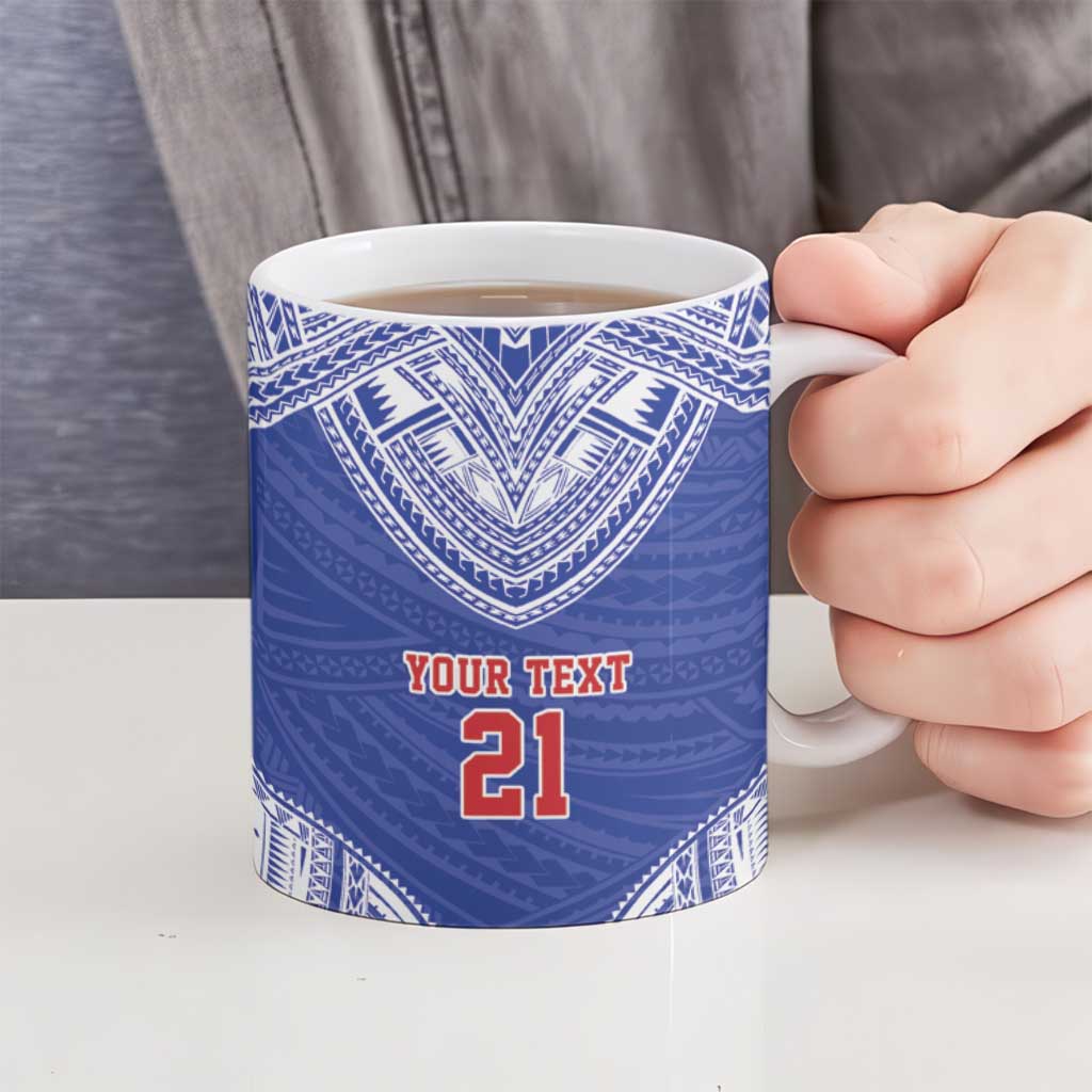 Manu Samoa Pacific Samoa Rugby Custom Ceramic Mug Polynesian Pattern - Polynesian Pride