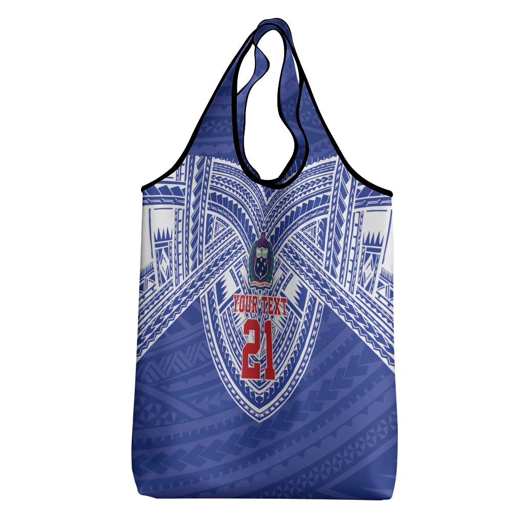 Manu Samoa Pacific Samoa Rugby Custom Grocery Bag Polynesian Pattern
