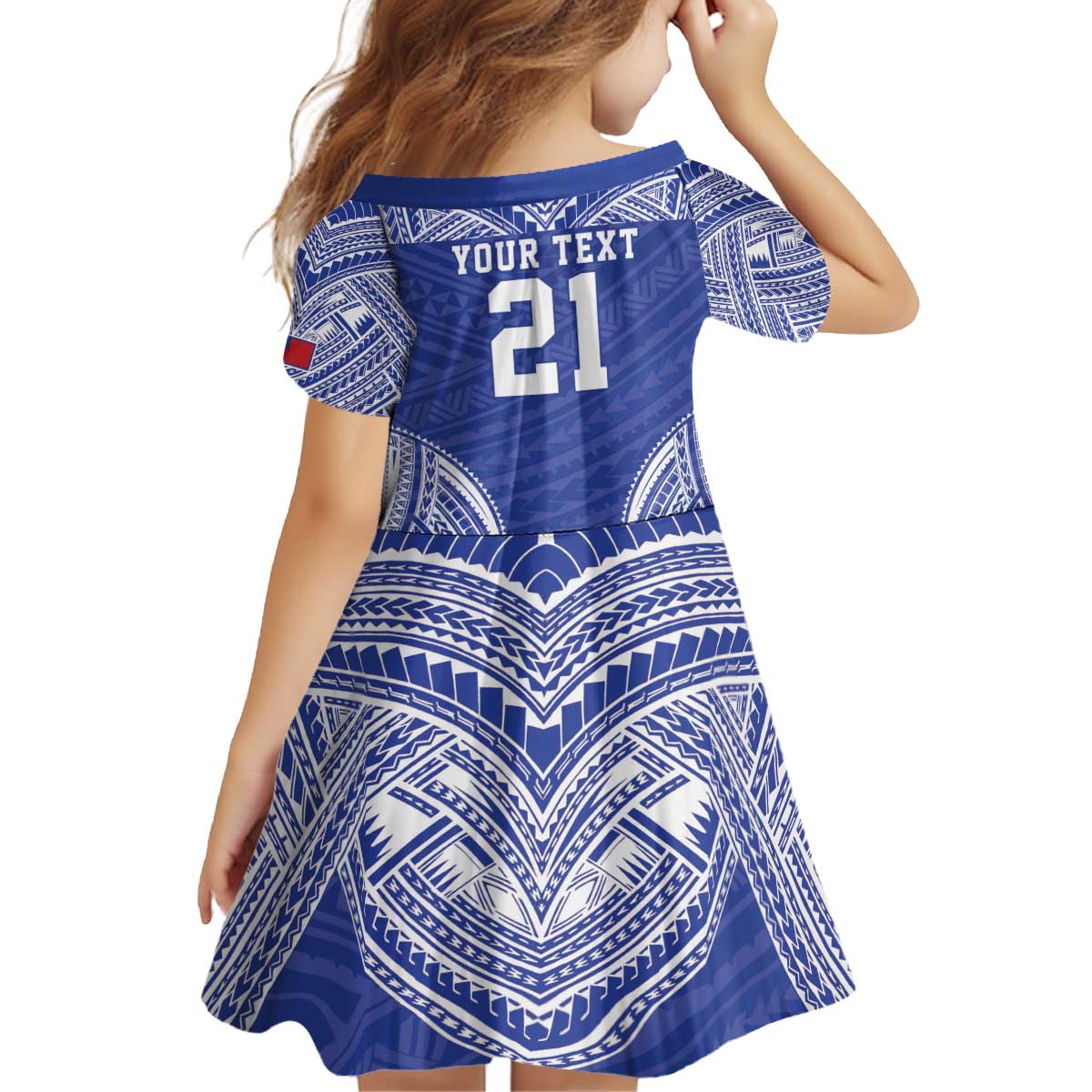 Manu Samoa Pacific Samoa Rugby Custom Kid Short Sleeve Dress Polynesian Pattern LT9 - Polynesian Pride
