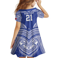 Manu Samoa Pacific Samoa Rugby Custom Kid Short Sleeve Dress Polynesian Pattern LT9 - Polynesian Pride