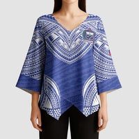Manu Samoa Pacific Samoa Rugby Custom Kimono Sleeve Blouse Polynesian Pattern - Polynesian Pride