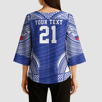Manu Samoa Pacific Samoa Rugby Custom Kimono Sleeve Blouse Polynesian Pattern - Polynesian Pride