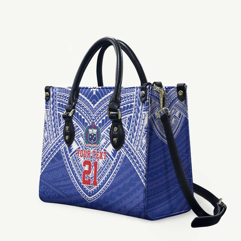 Manu Samoa Pacific Samoa Rugby Custom Leather Bag Polynesian Pattern - Polynesian Pride