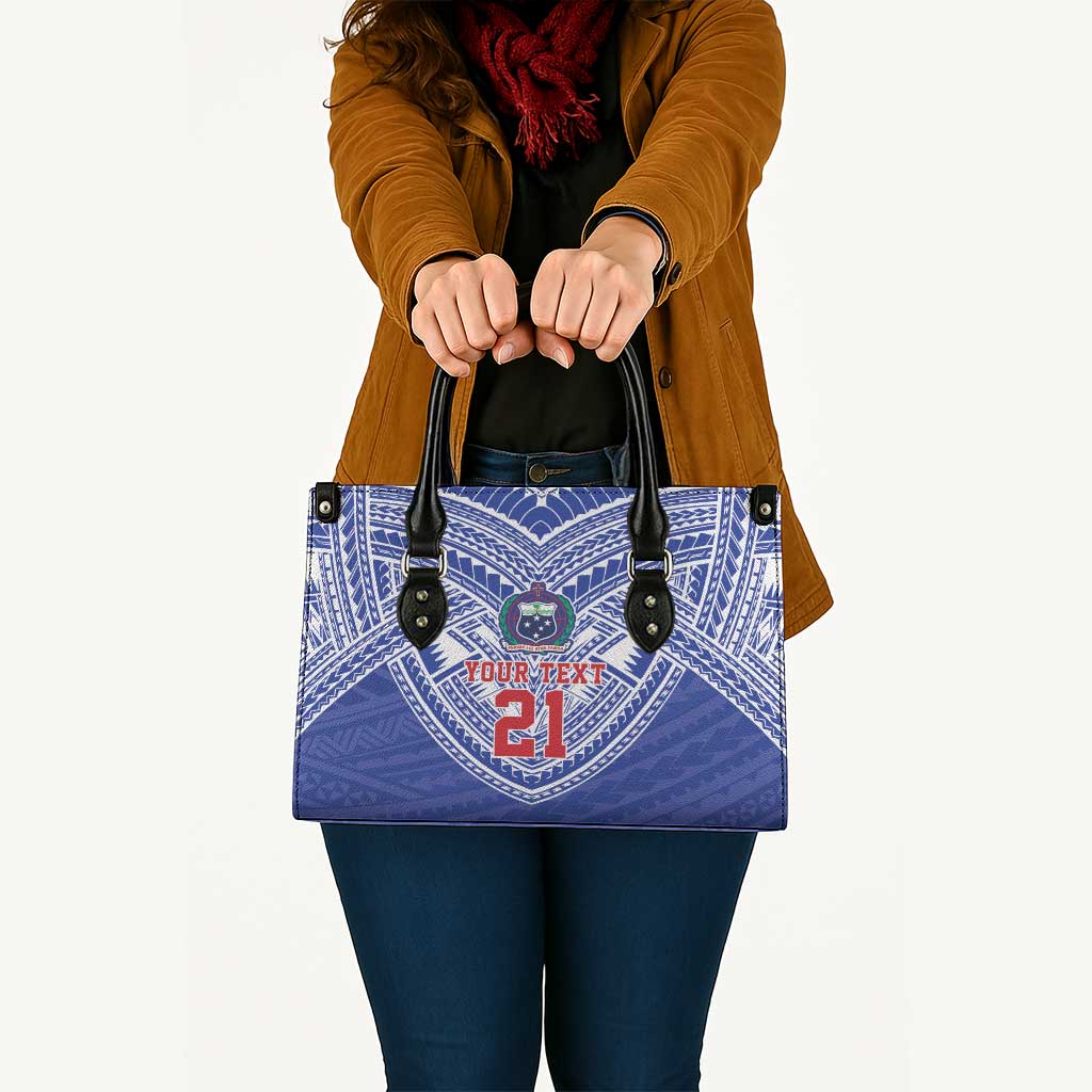 Manu Samoa Pacific Samoa Rugby Custom Leather Bag Polynesian Pattern - Polynesian Pride