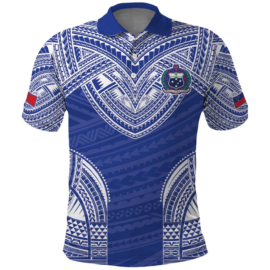 Manu Samoa Pacific Samoa Rugby Custom Polo Shirt Polynesian Pattern