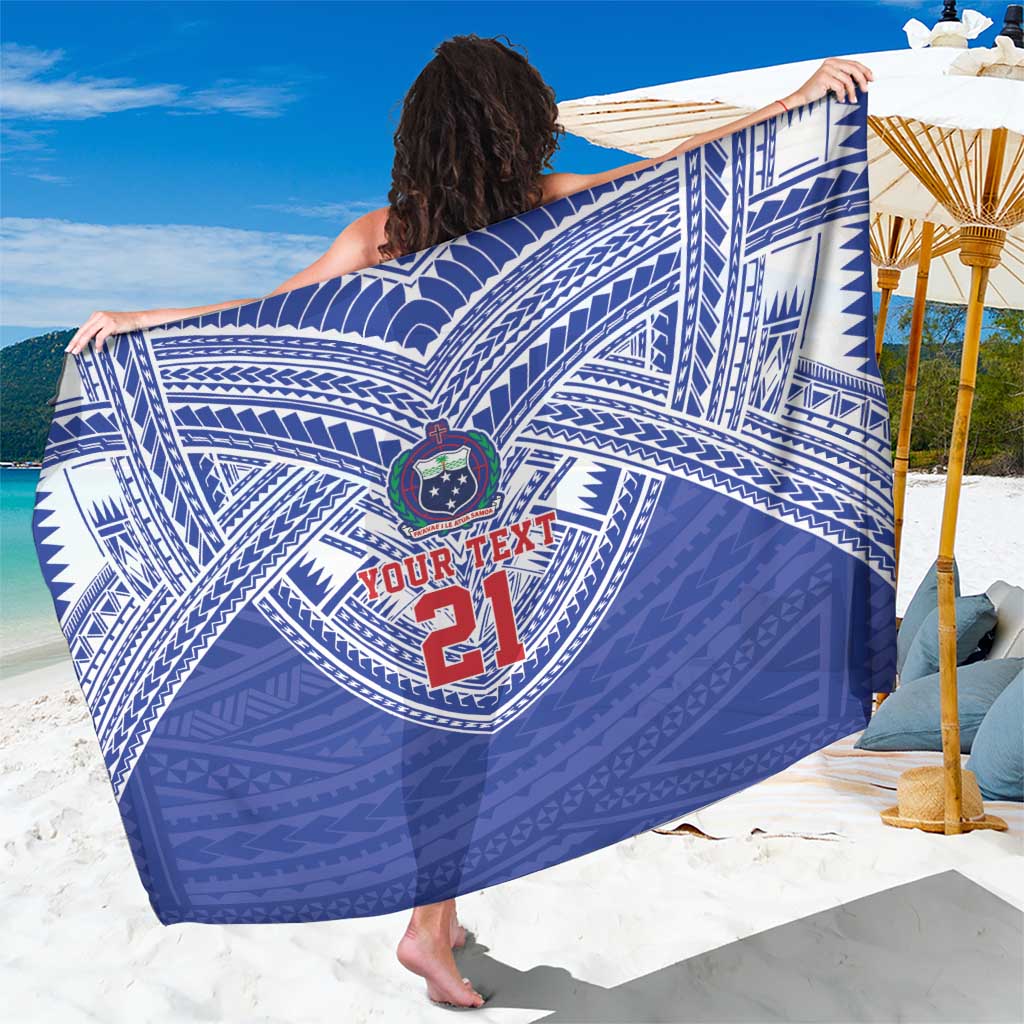 Manu Samoa Pacific Samoa Rugby Custom Sarong Polynesian Pattern LT9 One Size 44 x 66 inches Blue - Polynesian Pride