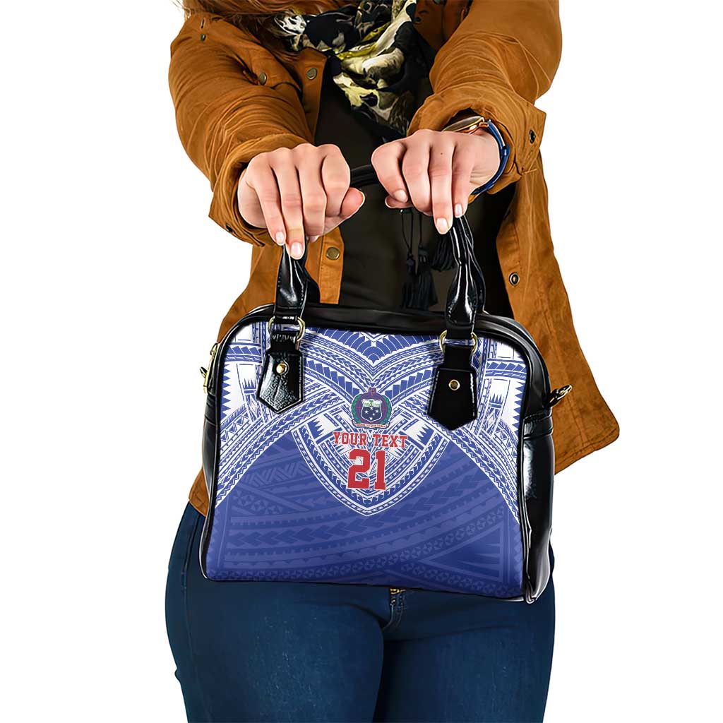 Manu Samoa Pacific Samoa Rugby Custom Shoulder Handbag Polynesian Pattern LT9 One Size Blue - Polynesian Pride