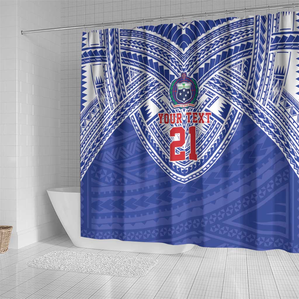 Manu Samoa Pacific Samoa Rugby Custom Shower Curtain Polynesian Pattern