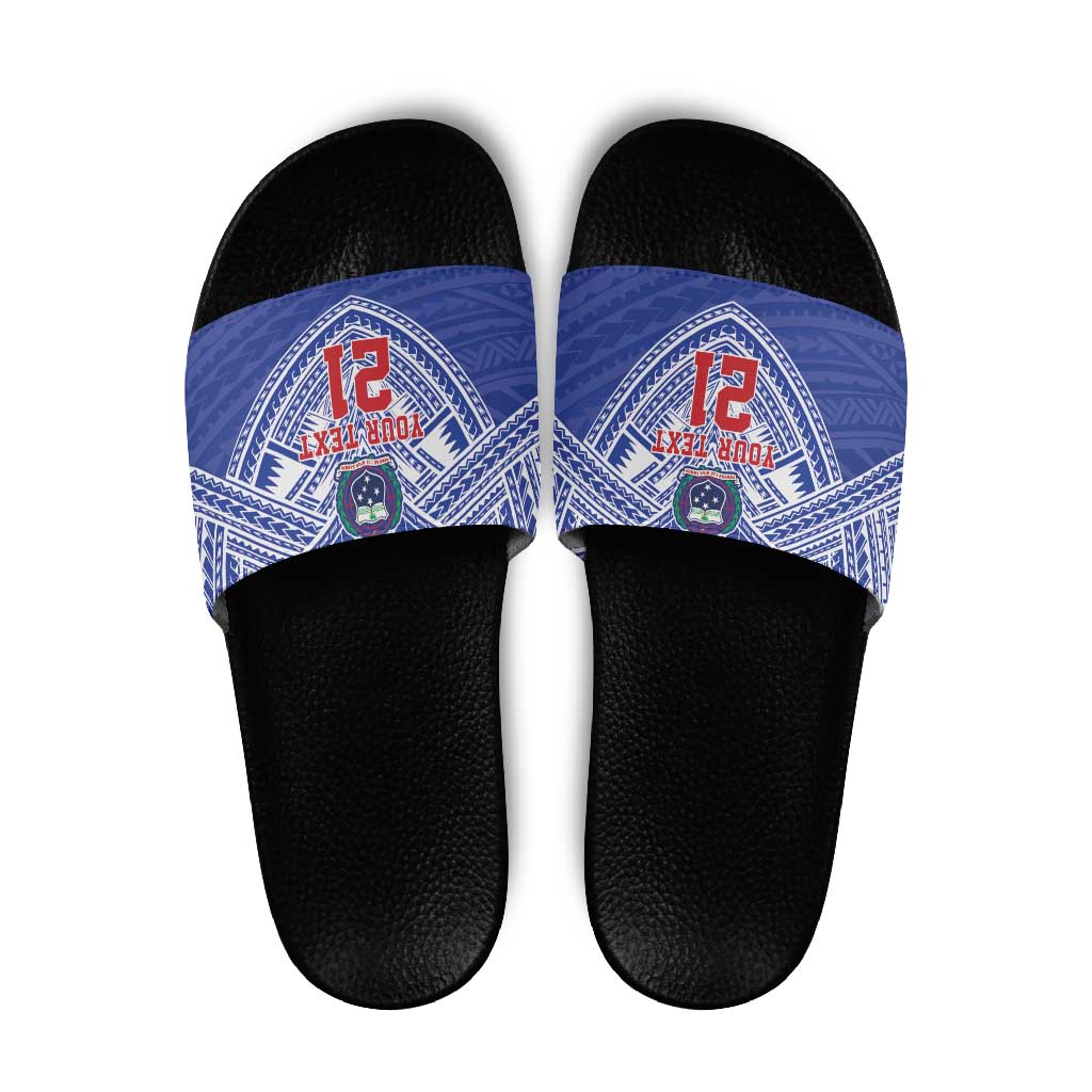 Manu Samoa Pacific Samoa Rugby Custom Slide Sandals Polynesian Pattern - Polynesian Pride