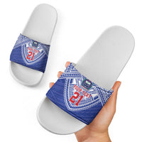 Manu Samoa Pacific Samoa Rugby Custom Slide Sandals Polynesian Pattern - Polynesian Pride