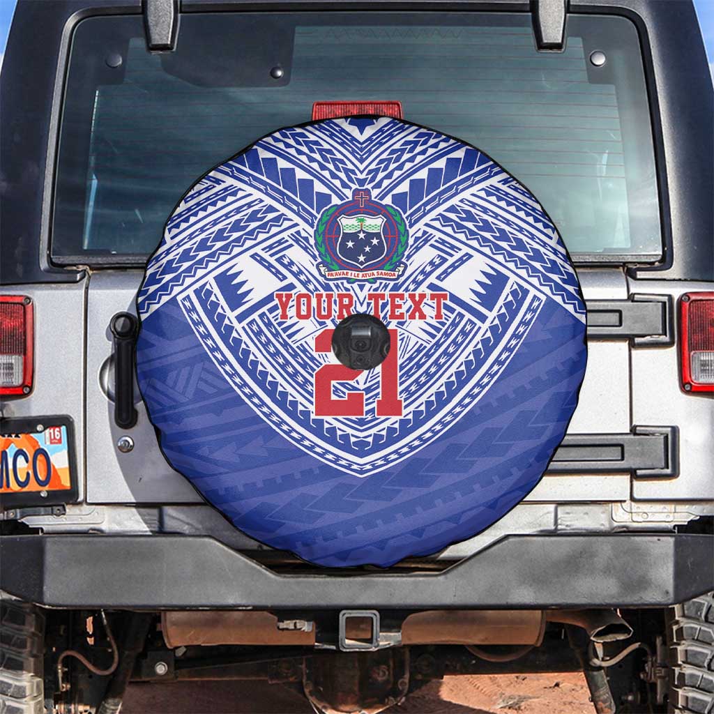 Manu Samoa Pacific Samoa Rugby Custom Spare Tire Cover Polynesian Pattern LT9 Blue - Polynesian Pride