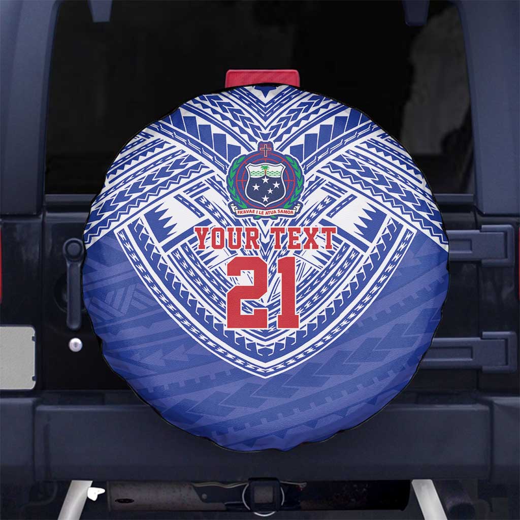 Manu Samoa Pacific Samoa Rugby Custom Spare Tire Cover Polynesian Pattern LT9 No hole Blue - Polynesian Pride