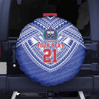 Manu Samoa Pacific Samoa Rugby Custom Spare Tire Cover Polynesian Pattern LT9 No hole Blue - Polynesian Pride