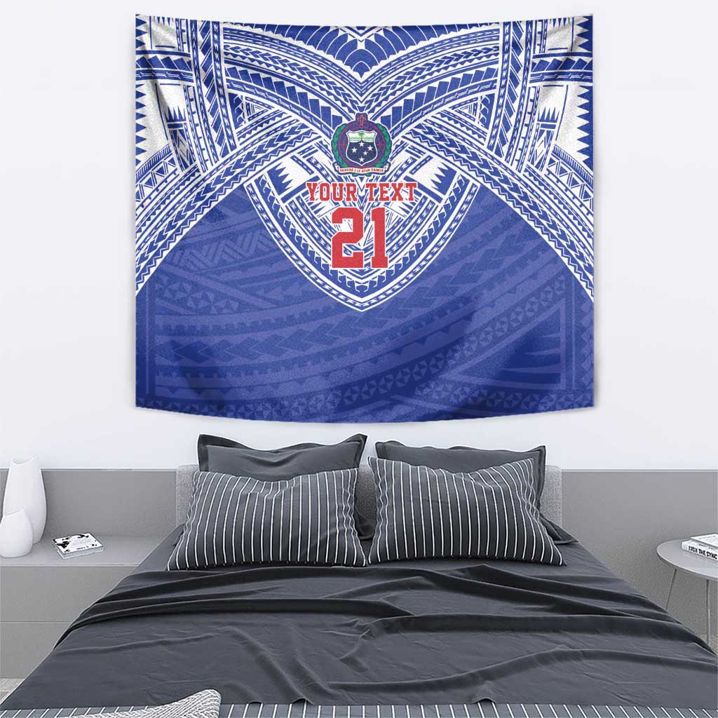 Manu Samoa Pacific Samoa Rugby Custom Tapestry Polynesian Pattern
