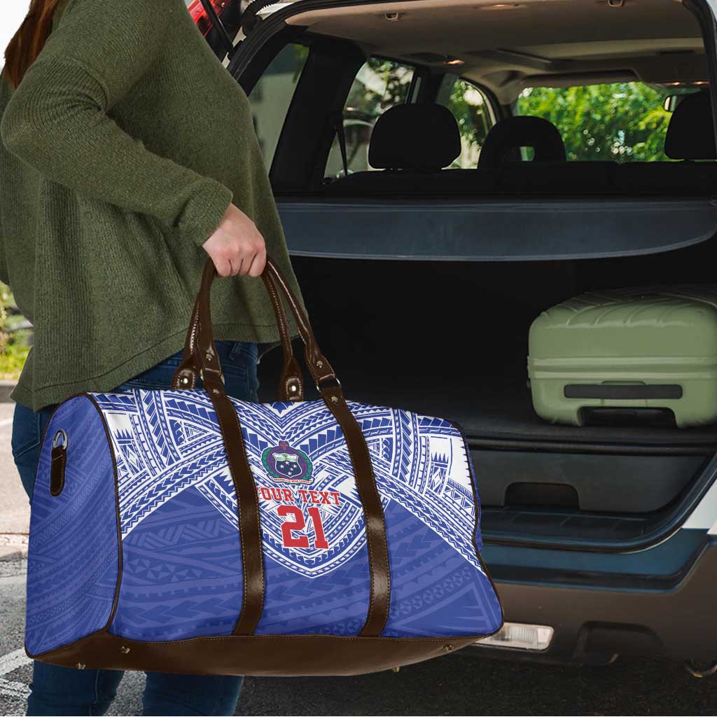Manu Samoa Pacific Samoa Rugby Custom Travel Bag Polynesian Pattern - Polynesian Pride