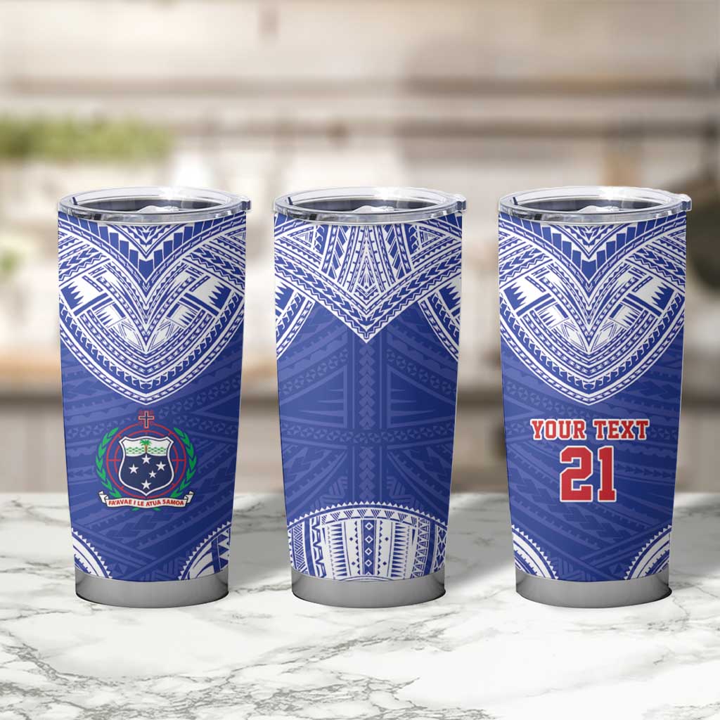 Manu Samoa Pacific Samoa Rugby Custom Tumbler Cup Polynesian Pattern