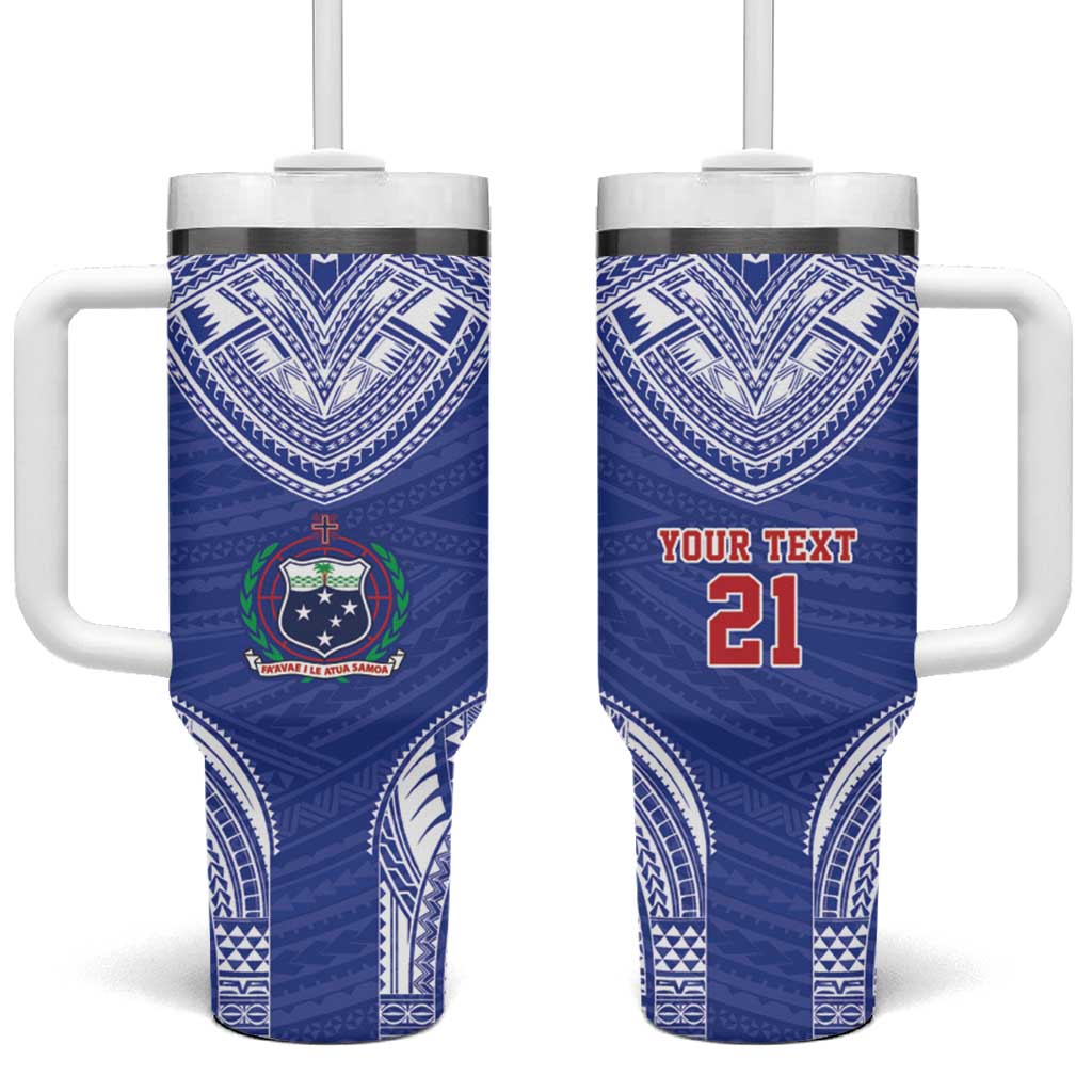 Manu Samoa Pacific Samoa Rugby Custom Tumbler With Handle Polynesian Pattern