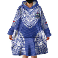 Manu Samoa Pacific Samoa Rugby Custom Wearable Blanket Hoodie Polynesian Pattern
