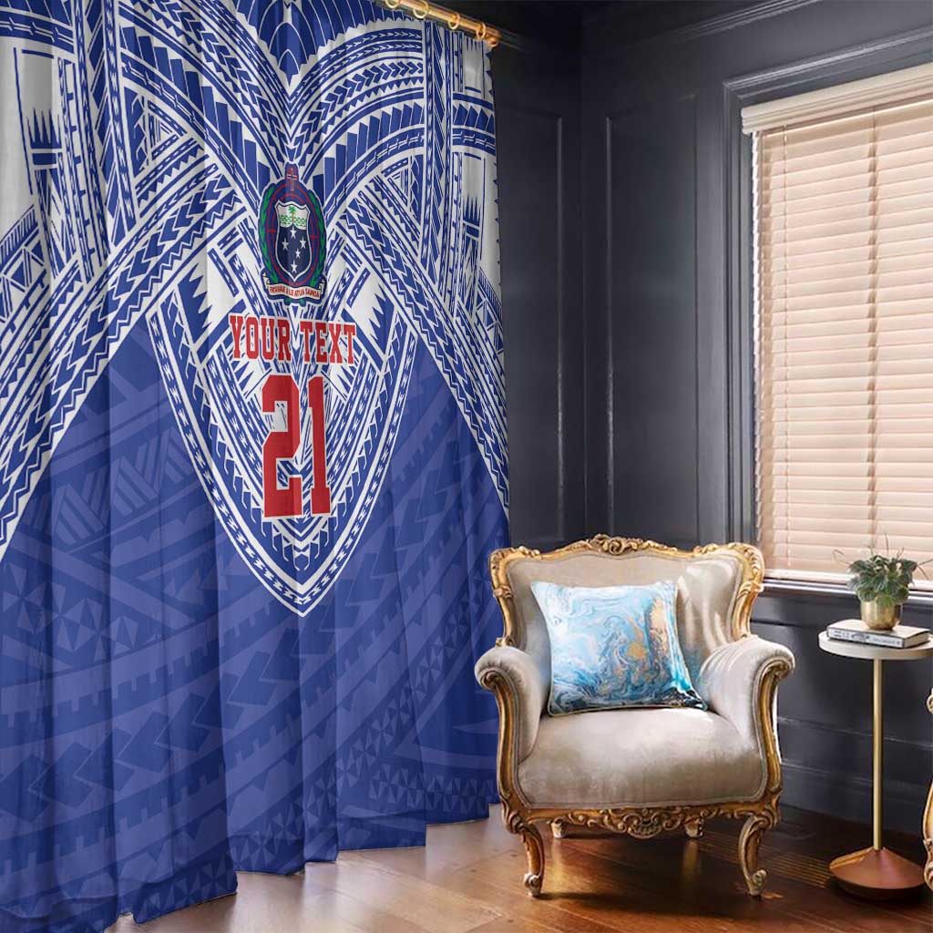 Manu Samoa Pacific Samoa Rugby Custom Window Curtain Polynesian Pattern