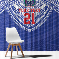 Manu Samoa Pacific Samoa Rugby Custom Window Curtain Polynesian Pattern