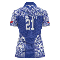 Manu Samoa Pacific Samoa Rugby Custom Women Polo Shirt Polynesian Pattern