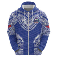 Manu Samoa Pacific Samoa Rugby Custom Zip Hoodie Polynesian Pattern