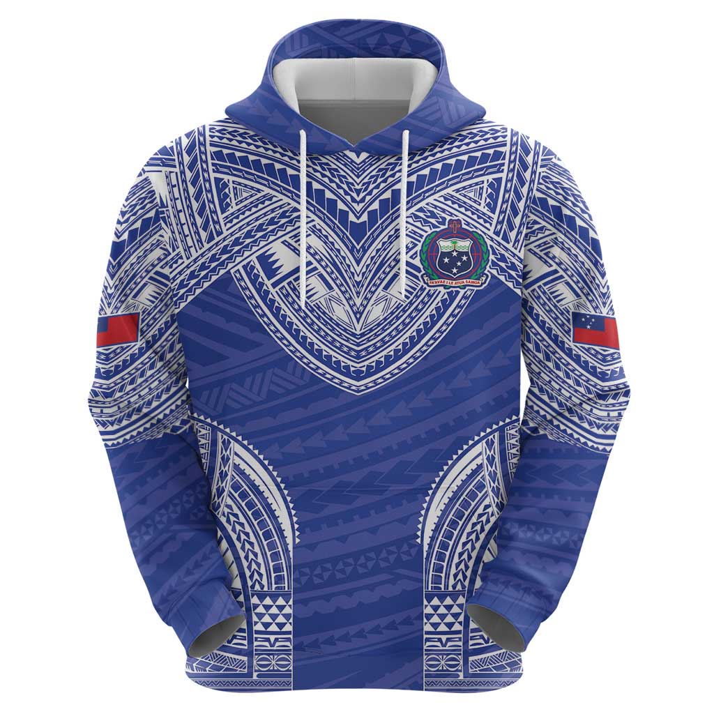 Manu Samoa Pacific Samoa Rugby Custom Zip Hoodie Polynesian Pattern