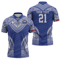 Manu Samoa Pacific Samoa Rugby Custom Zipper Polo Shirt Polynesian Pattern - Polynesian Pride