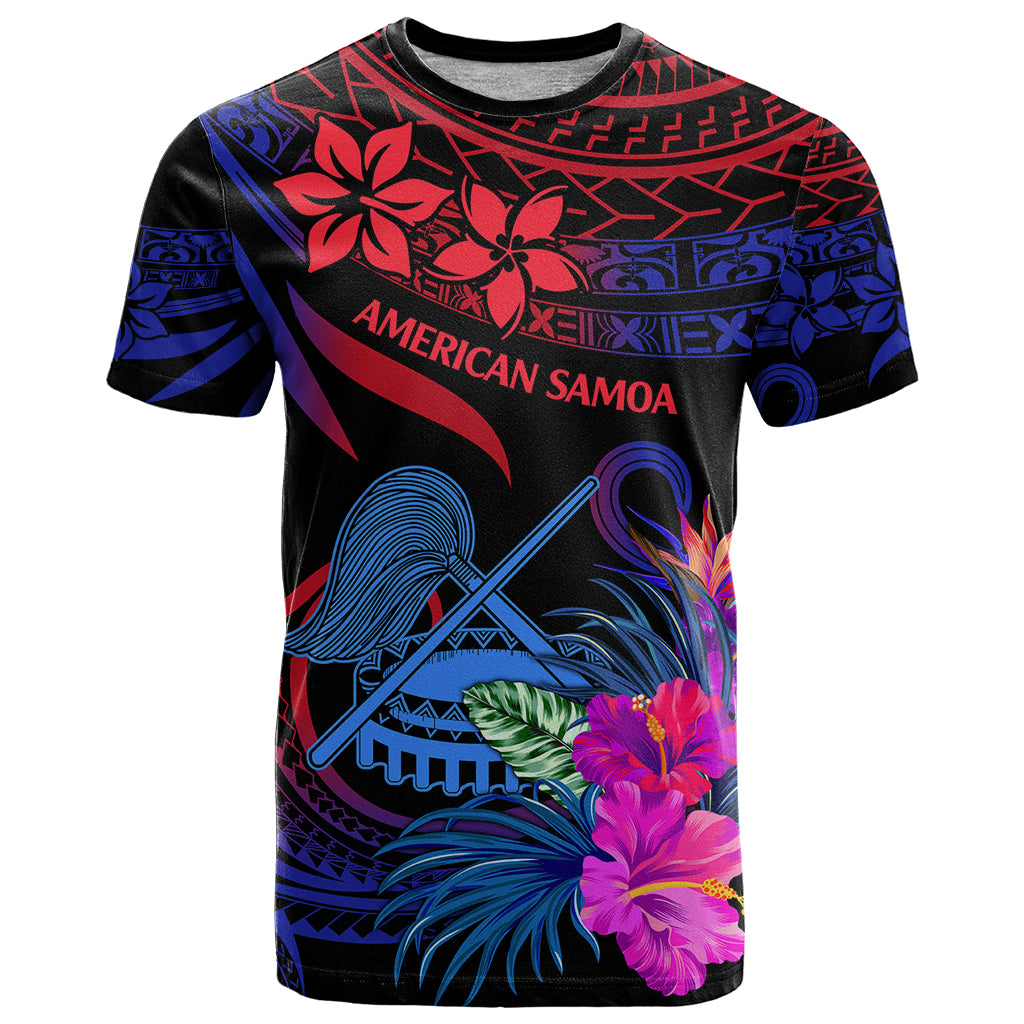 American Samoa T Shirt Manua Cession Day Polynesian Tribal LT9 Gradient Blue - Polynesian Pride