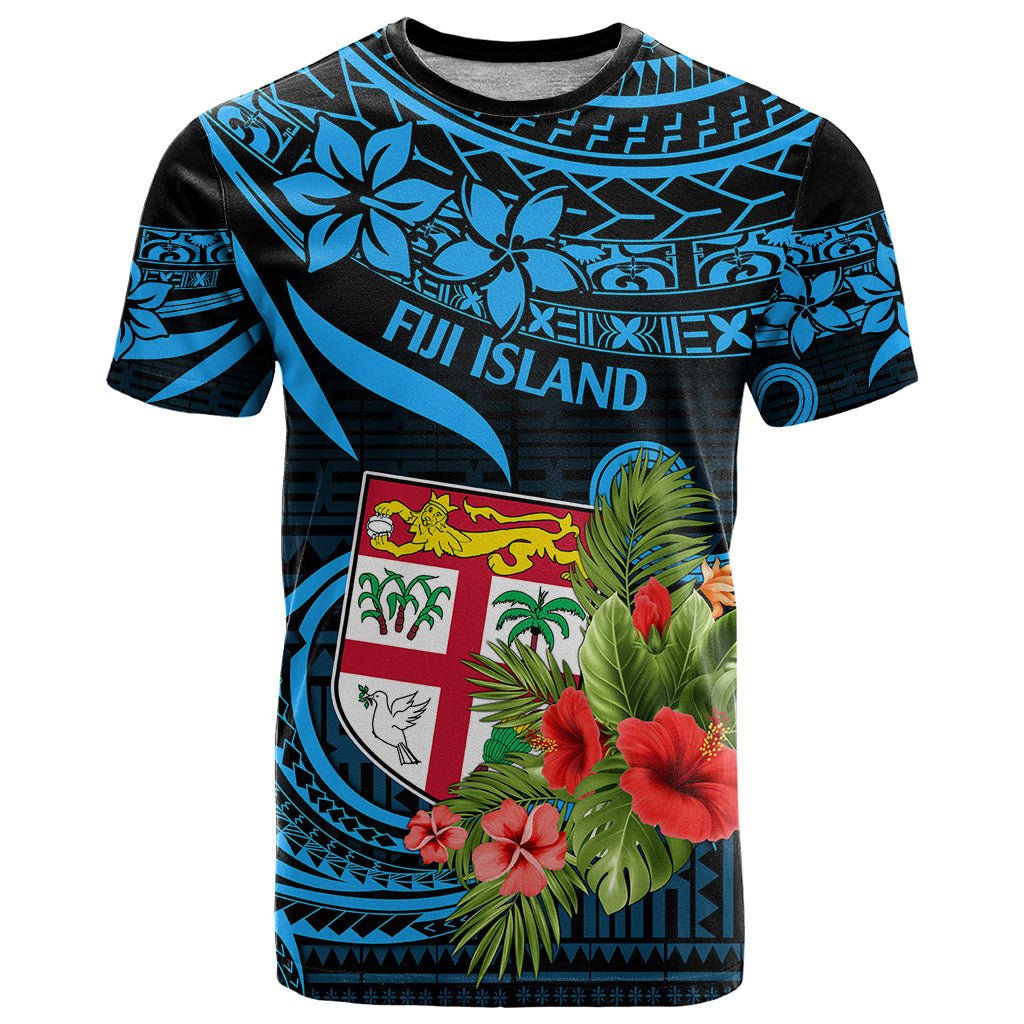 Fiji Islands T Shirt With Polynesian Tribal Happy National Day LT9 Blue - Polynesian Pride