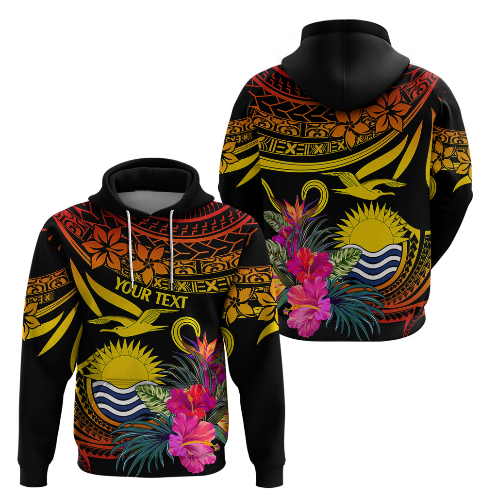 Custom Polynesian Kiribati Independence Day Hoodie Kiribati Emblem with Hibiscus Pacific Beauty LT9 - Polynesian Pride