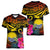 Custom Polynesian Kiribati Independence Day Women V Neck T Shirt Kiribati Emblem with Hibiscus Pacific Beauty LT9 - Polynesian Pride