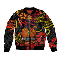 PNG Remembrance Day Bomber Jacket Polynesian Tribal and Poppy LT9 Unisex Red - Polynesian Pride