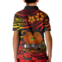 PNG Remembrance Day Kid Polo Shirt Polynesian Tribal and Poppy LT9 - Polynesian Pride