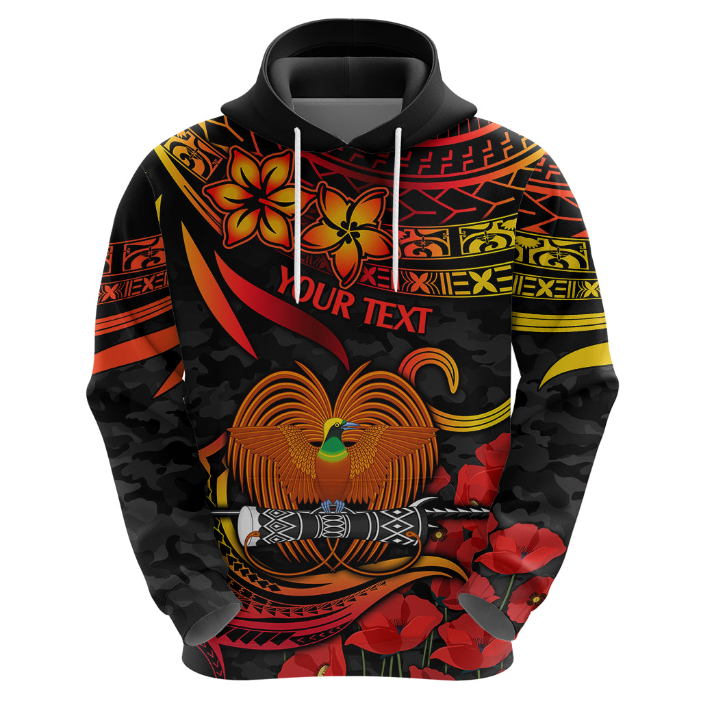 Custom PNG Remembrance Day Hoodie Polynesian Tribal and Poppy LT9 - Polynesian Pride