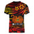 Custom PNG Remembrance Day Women V Neck T Shirt Polynesian Tribal and Poppy LT9 - Polynesian Pride