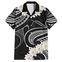 White Sunday Tokelau Gardenia Thunbergia Family Matching Off The Shoulder Long Sleeve Dress and Hawaiian Shirt Fakamalo Atu Kia Te Koutou Uma LT9 Dad's Shirt - Short Sleeve Black - Polynesian Pride